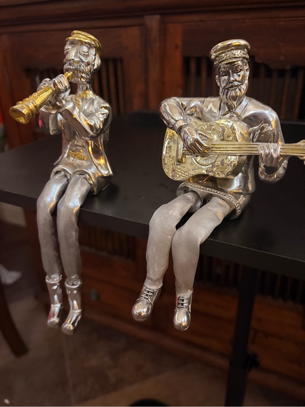 Metallic Silver & Gold Musician Figurine Set